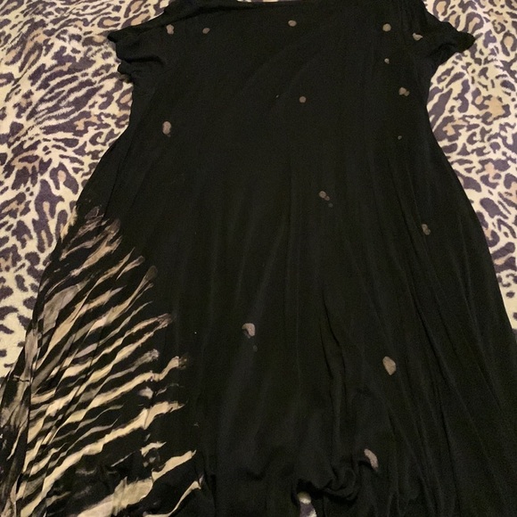 Torrid Super Soft Tie Dye Black Trapeze Mini Dress Size 1, worn twice - Picture 6 of 7